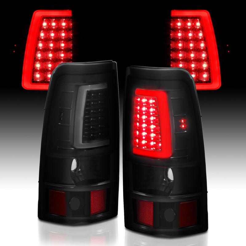 ANZO 311334 2003-2006 Chevy Silverado 1500 LED Taillights Plank Style Black w/Smoke Lens