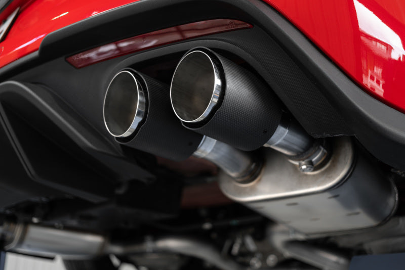 MBRP S72093CF 18-20 Ford Mustang GT 5.0 w/ Quad Tip Active Exhaust Cat Back Split Rear T304 w/ Carb Fib Tips