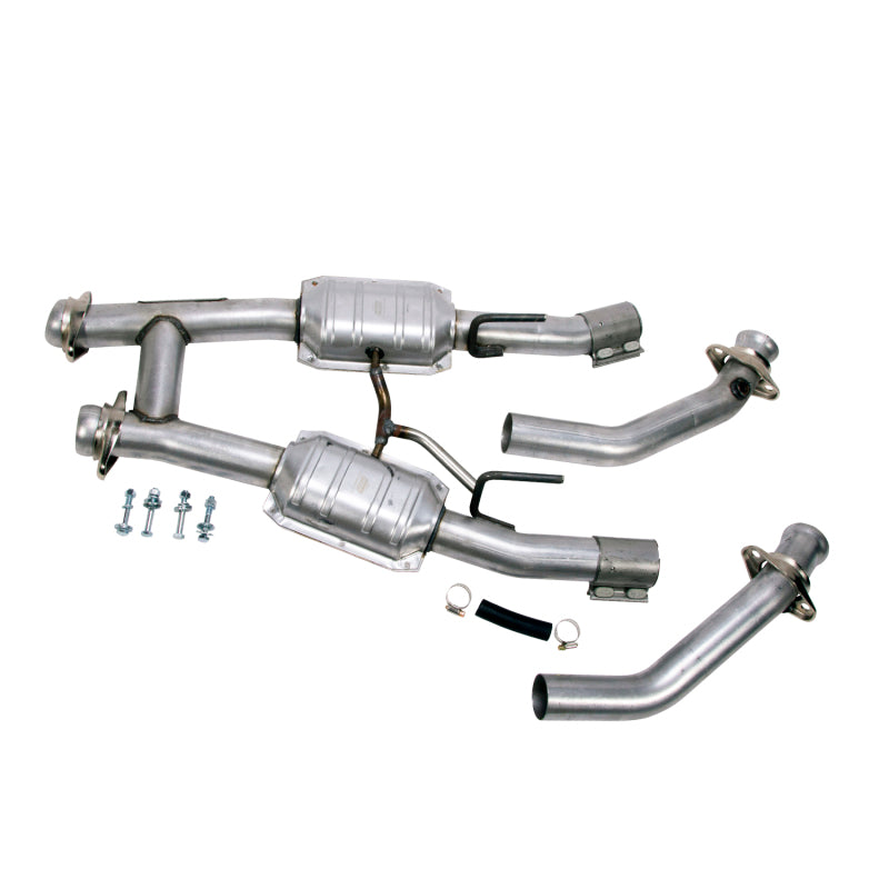 BBK 1521 86-93 Mustang 5.0 High Flow H Pipe With Catalytic Converters - 2-1/2