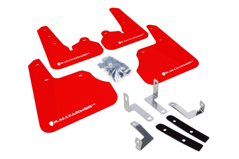 Rally Armor MF22-UR-RD/WH 12-16 Subaru Impreza 4D/5D Red UR Mud Flap w/White Logo