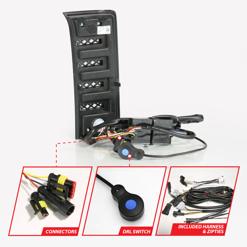 ANZO 511089X 22-24 Toyota Tundra (w/Factory LED Refl. & OE Bumper) Z-Series Full LED DRL Vent Lights - Pair