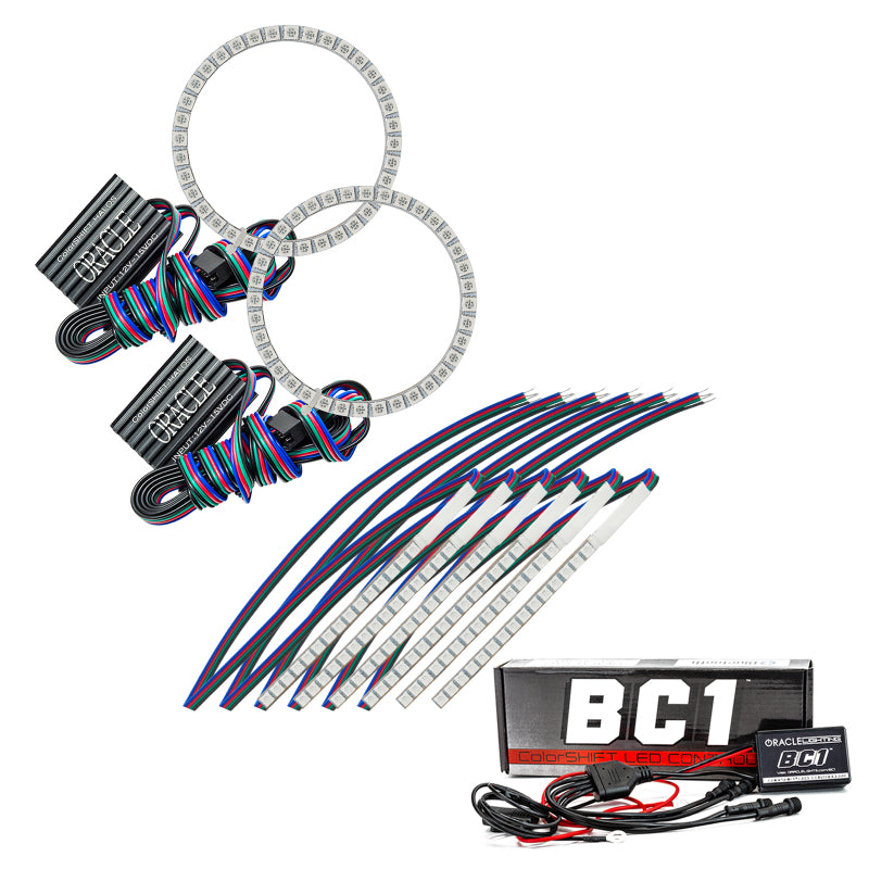ORACLE Lighting 2267-335 Oracle 15-17 Ford Mustang V6/GT/Shelby DRL w/ Halo Kit - ColorSHIFT w/ BC1 Controller SEE WARRANTY