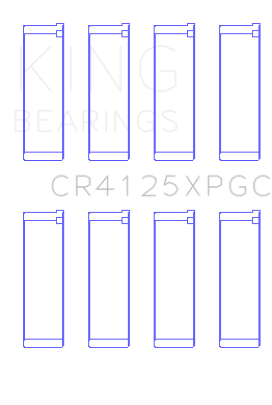 King Engine Bearings CR4125XPGC King Subaru EJ20/EJ22/EJ25 (Suites 52mm Journal Size) Tri-Metal Coated Rod Bearing Set - Size STD