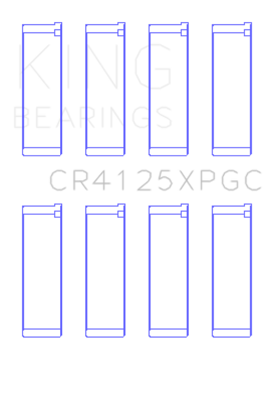 King Engine Bearings CR4125XPGC King Subaru EJ20/EJ22/EJ25 (Suites 52mm Journal Size) Tri-Metal Coated Rod Bearing Set - Size STD