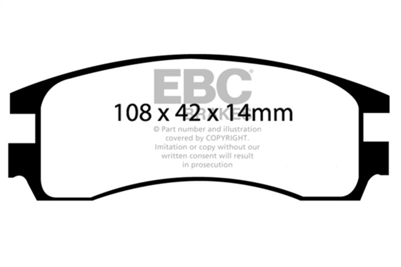 EBC DP41621R 00-05 Buick Le Sabre (FWD) 3.8 (15in Wheels) Yellowstuff Rear Brake Pads