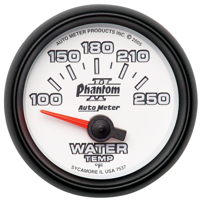 AutoMeter 7537 Autometer Phantom II 52.4mm SSE 100-250 Deg F Water Temperature Gauge