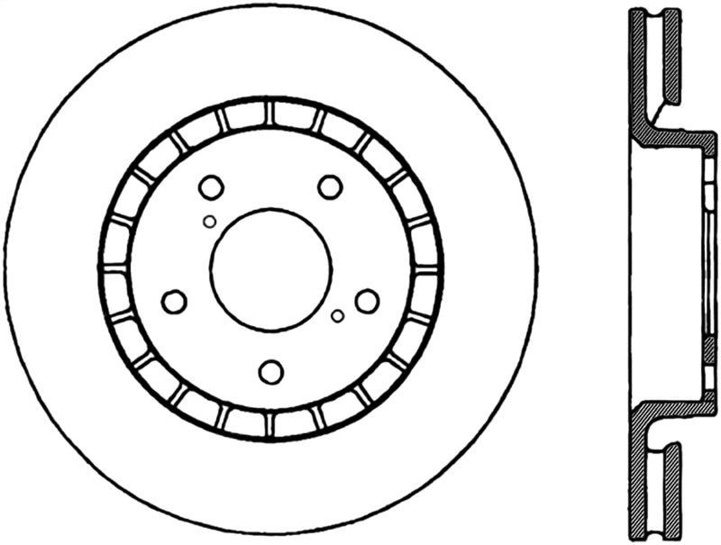 Stoptech 127.44137R StopTech Power Slot 06-11 Lexus GS Series / 06-12 IS Series Front Right Drilled & Slotted Rotor