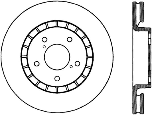 Stoptech 127.44137R StopTech Power Slot 06-11 Lexus GS Series / 06-12 IS Series Front Right Drilled & Slotted Rotor