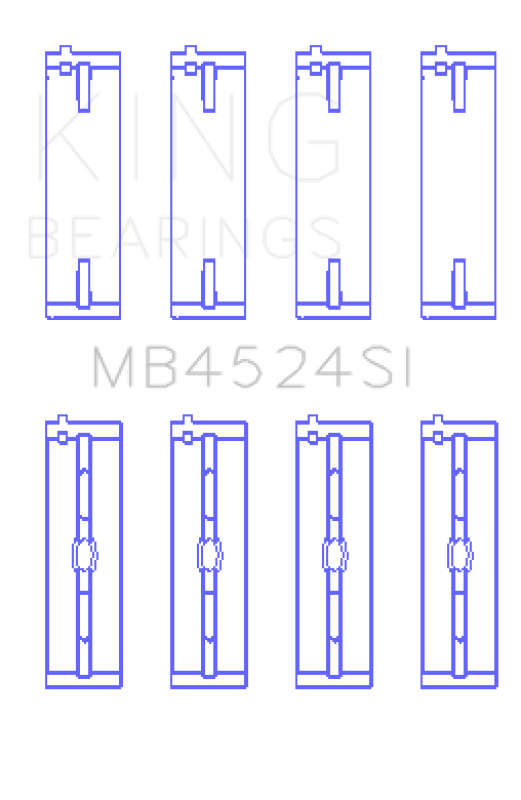 King Engine Bearings MB4524SI0.25 King Bearings Nissan VR38DETT VQ35HR VQ37HR Performance Crankshaft Main Bearings - Size +0.25mm