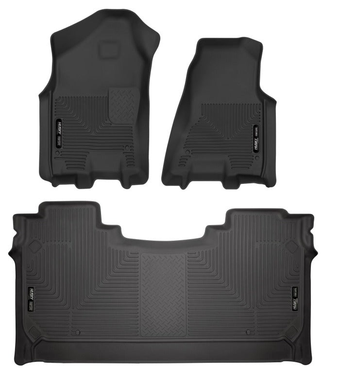 Husky Liners 94001 19 Dodge RAM 1500 Crew Cab Weatherbeater Black Front & 2nd Seat Floor Liners