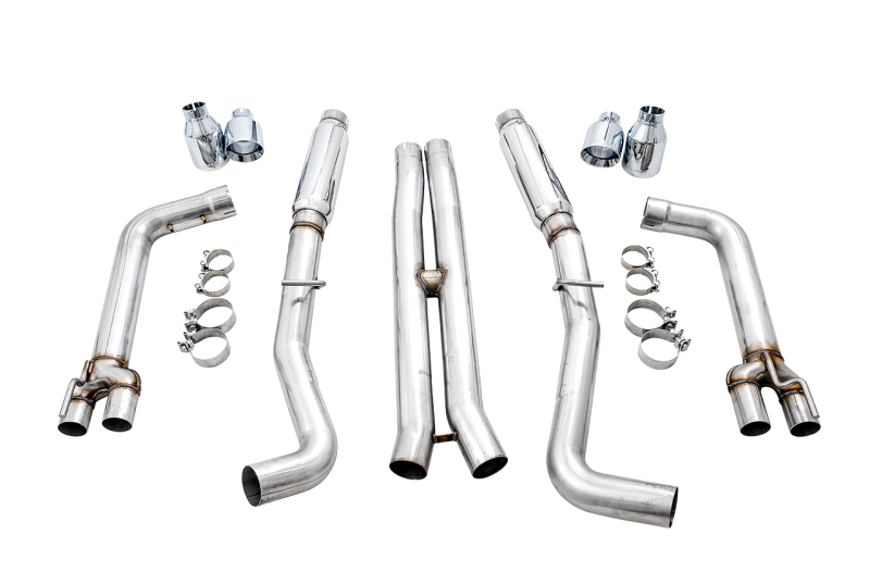 AWE Tuning 3015-42136 2015+ Dodge Challenger 6.4L/6.2L SC Track Edition Exhaust - Quad Chrome Silver Tips