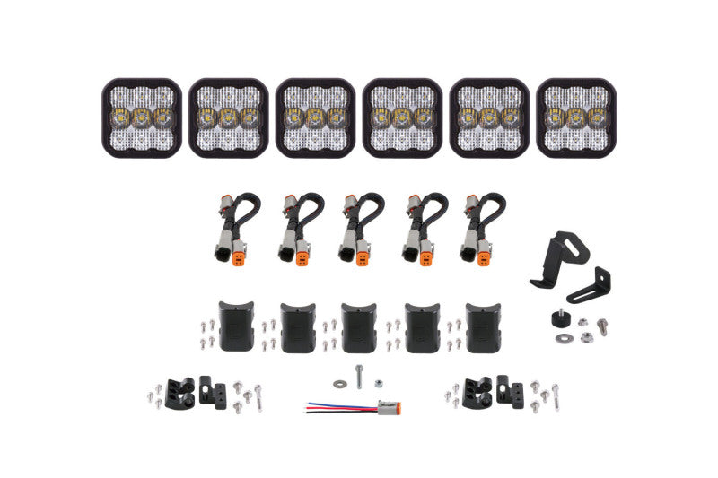 Diode Dynamics DD6798 SS5 Sport Universal CrossLink 6-Pod Lightbar - White Combo