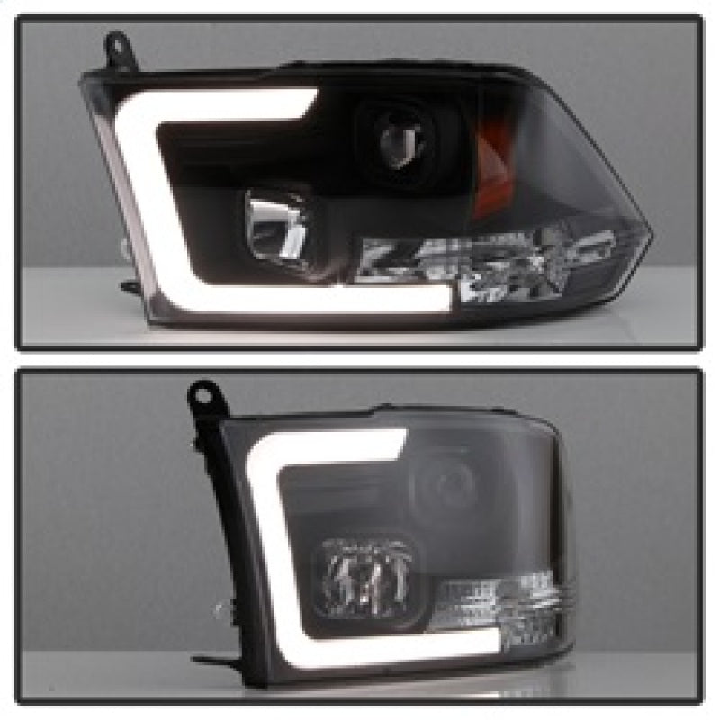 SPYDER 5084811 Spyder 09-16 Dodge RAM 1500 Version 2 Headlights Light Bar DRL Black PRO-YD-DR09V2-LBDRL-BK
