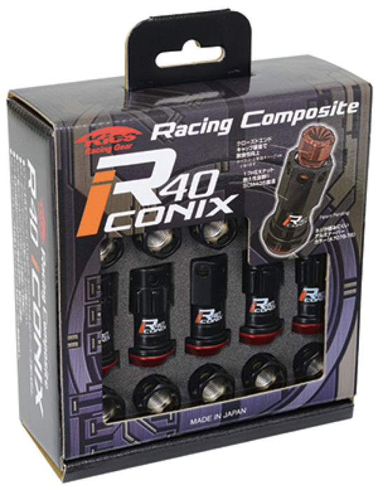 Project Kics WRI14KA 14X1.50 Black Lock w/ Gold Floating Washer w/ Capless Lug Nuts 16+4