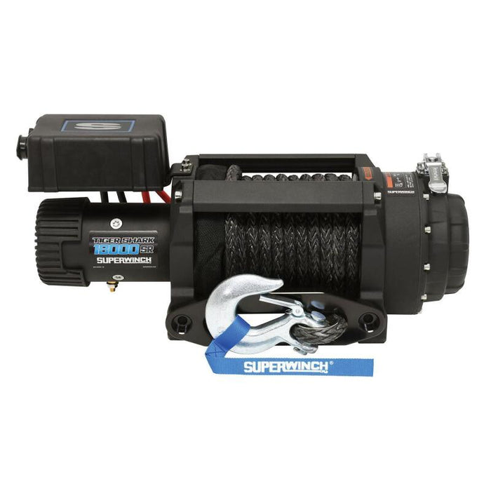 Superwinch 1518001 18000 LBS 12V DC 33/64in x 79 ft Synthetic Rope Tiger Shark 18000SR Winch
