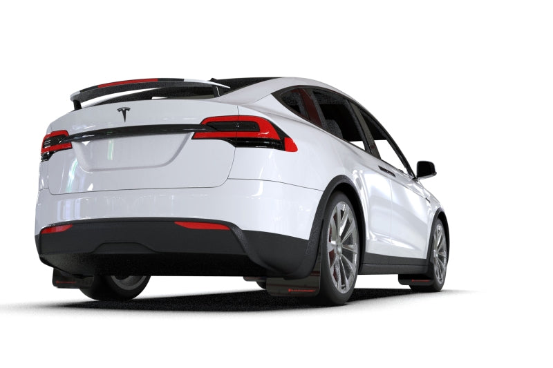 Rally Armor MF102-UR-BLK/MBK 22-26 Tesla Model X Black UR Mud Flap - Metallic Black Logo