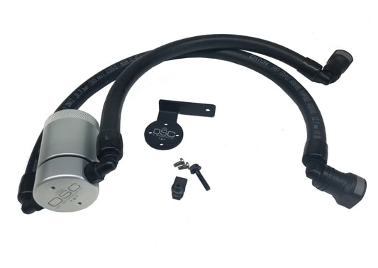 J&L 3016D-C 11-17 Ford F-150 5.0L / 11-14 Ford F-150 6.2L Driver Side Oil Separator 3.0 - Clear Anodized