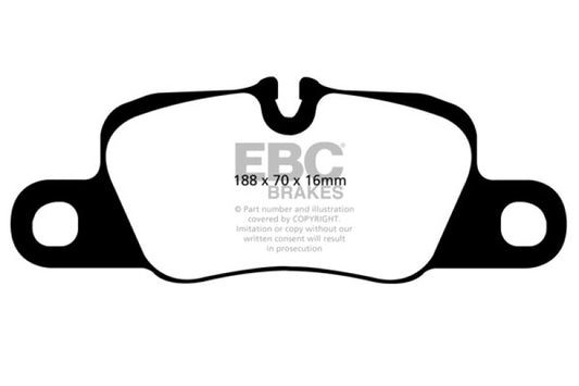 EBC DP41858R 12-15 Porsche 911 (991) (Cast Iron Rotor only) 3.8 Carrera S Yellowstuff Rear Brake Pads