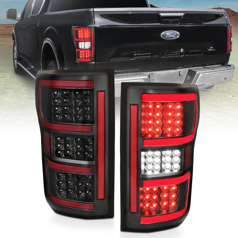 ANZO 321338 18-19 Ford F-150 LED Taillights Black
