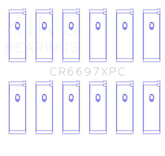 King Engine Bearings CR6697XPC Nissan RB25DET/RB26DETT 24V pMaxKote Performance Rod Bearing Set - Size STD
