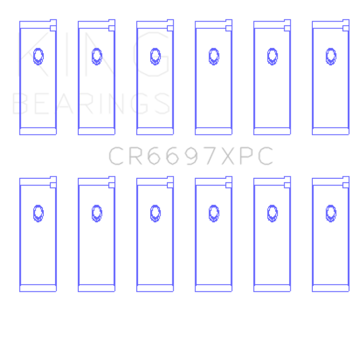 King Engine Bearings CR6697XPC Nissan RB25DET/RB26DETT 24V pMaxKote Performance Rod Bearing Set - Size STD