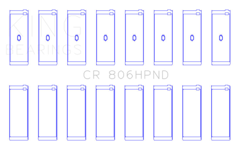 King Engine Bearings CR806HPND010 Chrysler 361ci/383ci (Size 0.10) Performance Rod Bearing Set