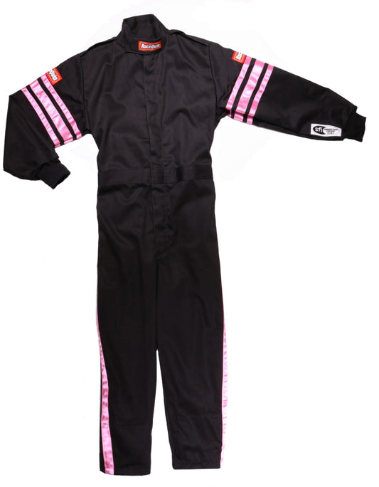 Racequip RQP1950896 Black Suit Single Layer Kids X-Large Pink Trim