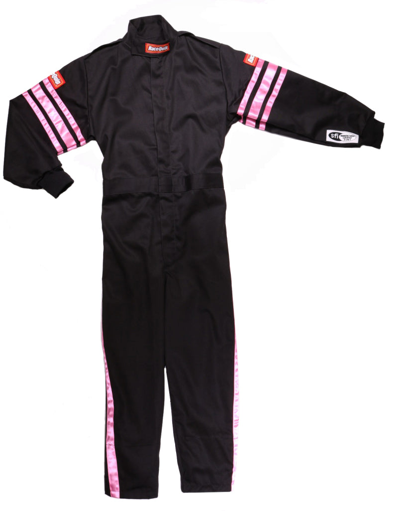 Racequip RQP1950890 Black Suit Single Layer Kids XX-Small Pink Trim