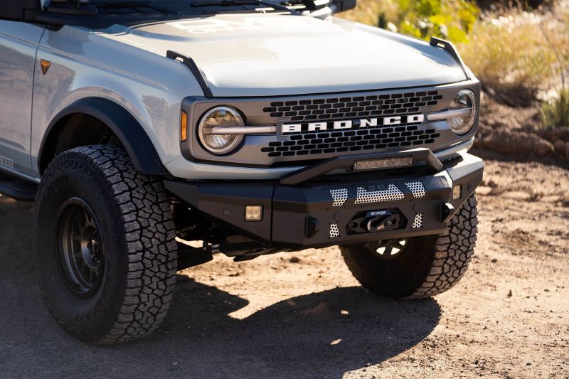 DV8 Offroad FBBR-01 2021+ Ford Bronco Front Bumper Winch Capable w/ Optional Bull Bar/Aux Light Opening