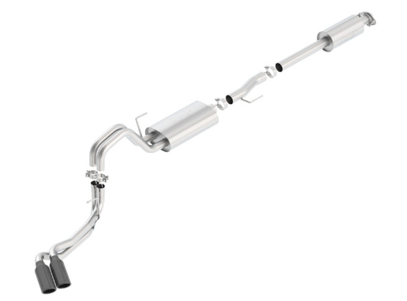 Borla 140617BC 15-17 Ford F-150 2.7/3.5L V6 / 5.0 V8 2/4WD Black Chrome Angle-Cut Side Exit Catback Exhaust