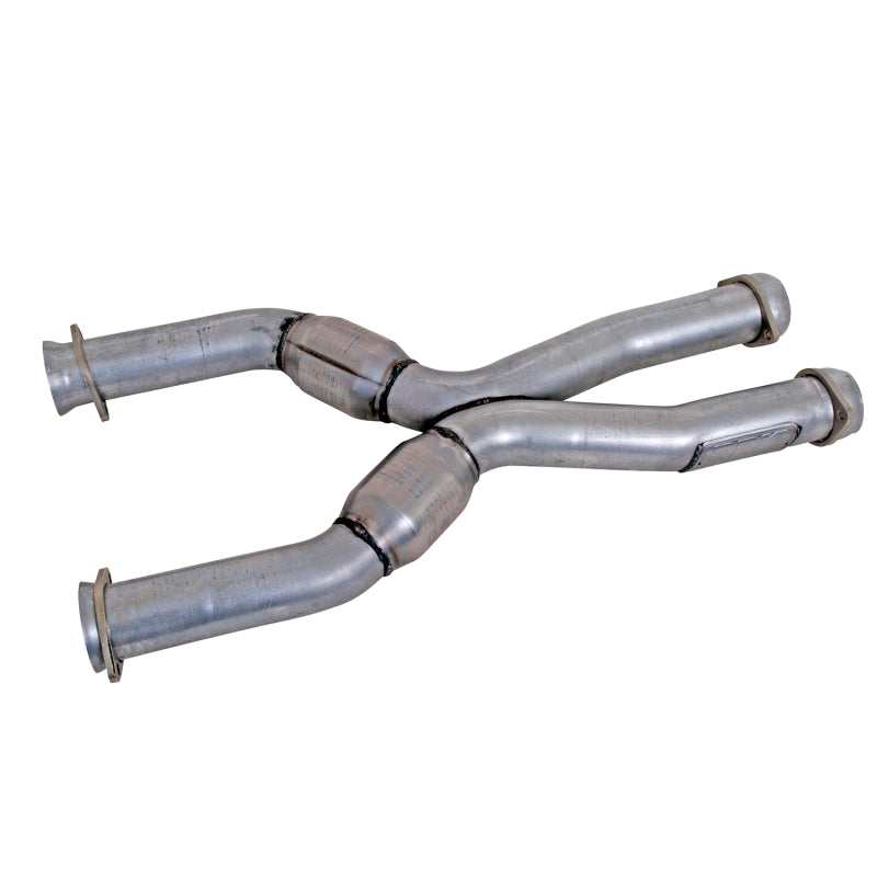 BBK 1786 79-04 Mustang Coyote Swap Short Mid X Pipe w Catalytic Converters 3.0 For Long Tube Headers