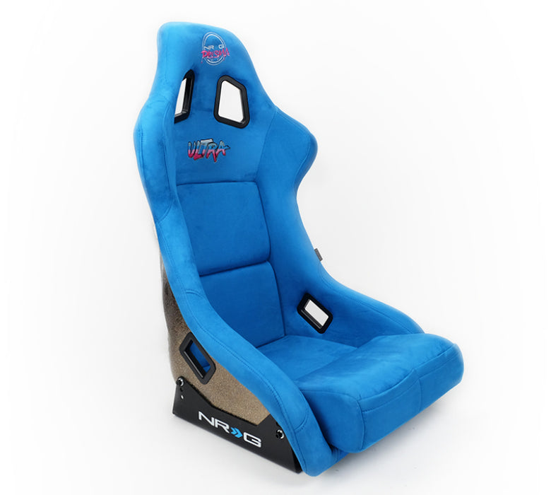 NRG FRP-302BL-ULTRA FRP Bucket Seat ULTRA Edition - Large (Blue Alcantara/Gold Glitter Back)