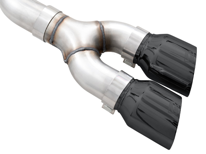 AWE Tuning 3015-23059 AWE 21+ Ford F150 Dual Side Exit Cat-Back Exhaust - 4.5in Diamond Black Tips *For Stock Y-Pipe Only