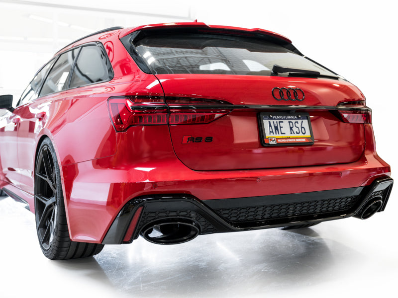 AWE Tuning 3025-33776 21-23 Audi C8 RS6/RS7 SwitchPath Cat-back Exhaust - Diamond Black Tips