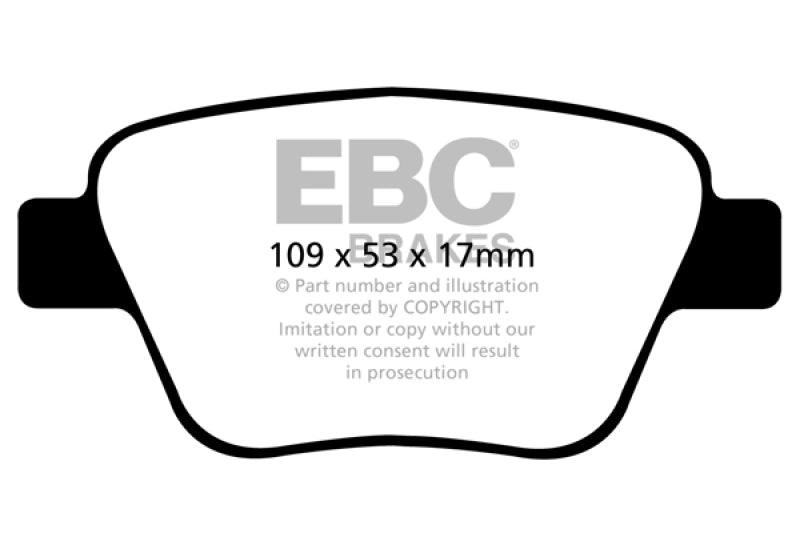 EBC DP32075C 10-13 Audi A3 2.0 Turbo (Bosch rear caliper) Redstuff Rear Brake Pads