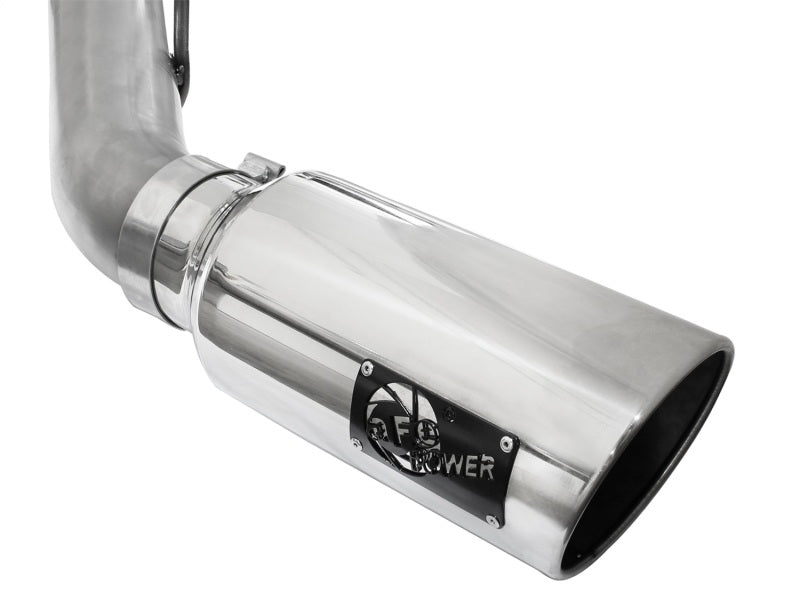 aFe 49-03065-P Atlas Exhaust 4in DPF-Back Exhaust Aluminized Steel Polished Tip 11-14 ford Diesel Truck V8-6.7L