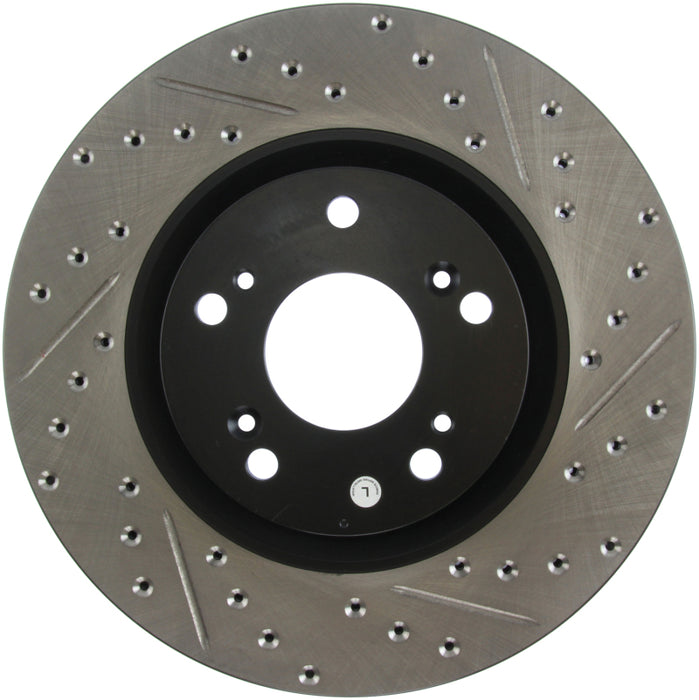 Stoptech 127.40057L StopTech 02-06 Acura RSX Type S / 06-09 Honda Civic Si Slotted & Drilled Left Front Rotor