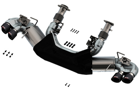 Borla 140839CF 2020 Chevrolet Corvette C8 6.2L ATAK 3in Exhaust System Dual Round Angle Cut Carbon Fiber Tips