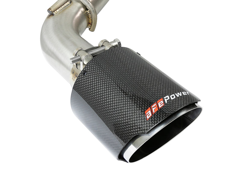 aFe 49-36134NM-C POWER Takeda 2.5in 304 SS CB Exhaust w/ Carbon Fiber Tips 17-19 Infiniti Q60 V6-3.0L (tt)