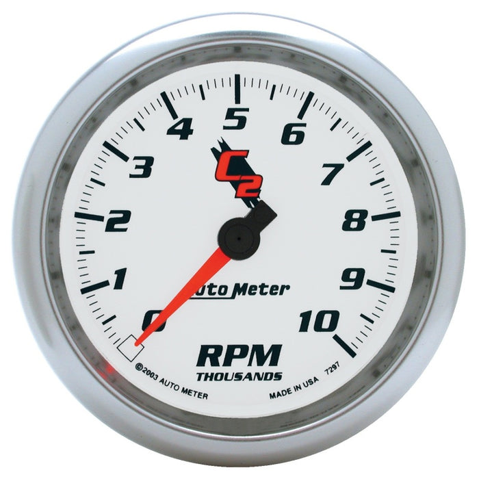 AutoMeter 7297 Autometer C2 3 3/8 inch 10000RPM In-Dash Tachometer