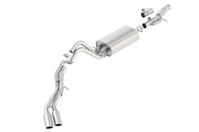 Borla 140559 Touring Cat Back 15-16 GMC Denali 6.2L V8 2.75in, 2.25in Dual Same Side Exit 4in Tips Exhaust