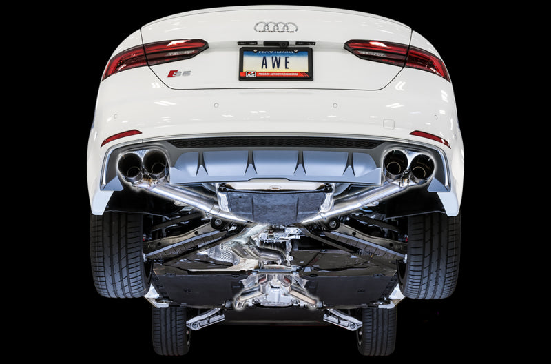 AWE Tuning 3010-43062 Audi B9 S5 Sportback Track Edition Exhaust - Non-Resonated (Black 102mm Tips)
