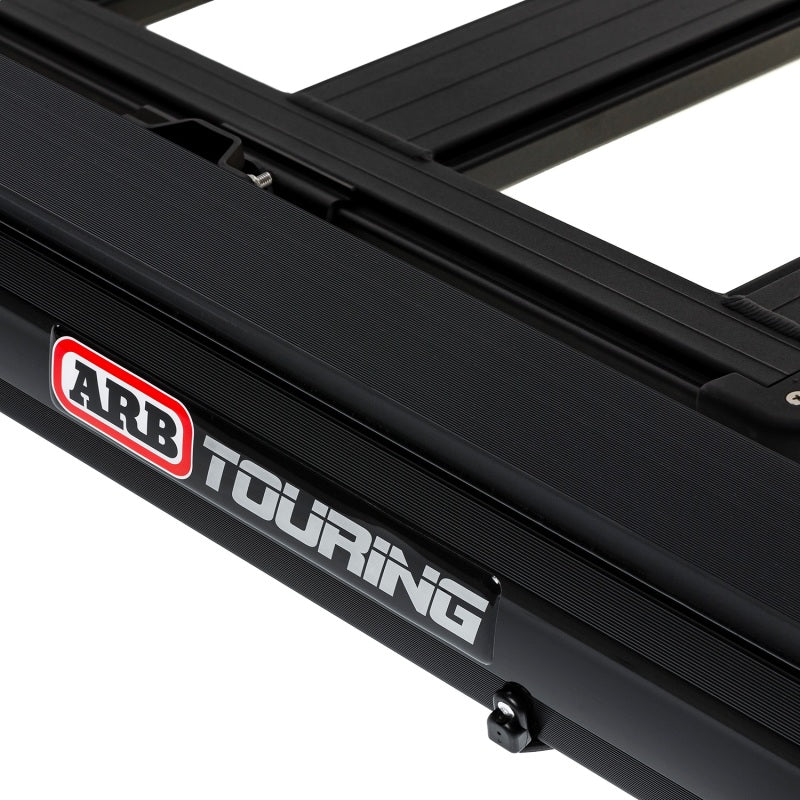 ARB 814412A Aluminum Awning, Black Frame, 8.2FT x 8.2FT, Installed with LED Light Strip
