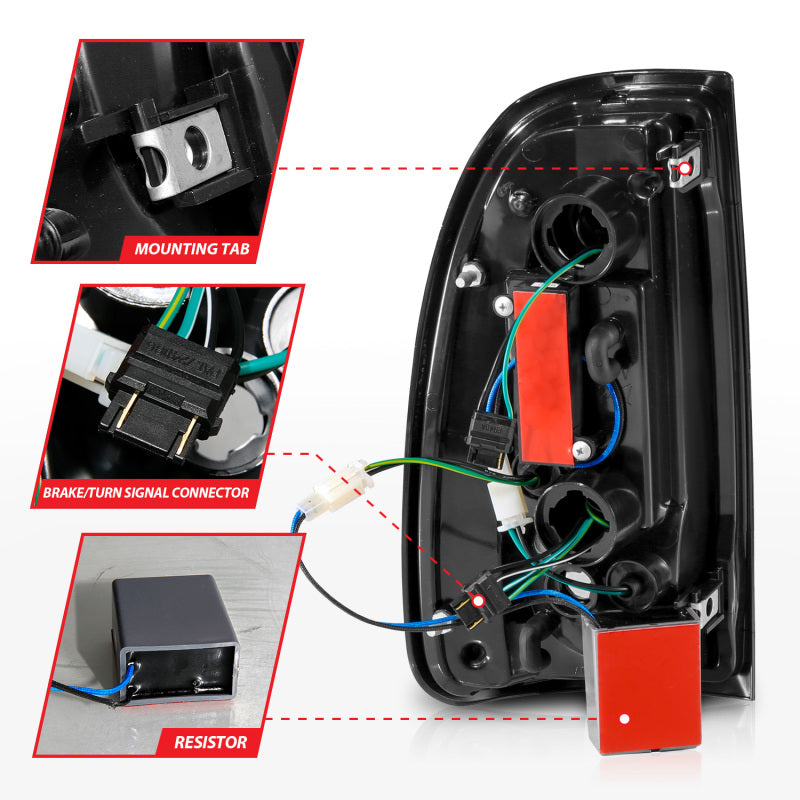 ANZO 311412 00-06 Toyota Tundra (Std. Bed/Reg Cab) LED Taillights w/Light Bar Black Housing Smoke Lens