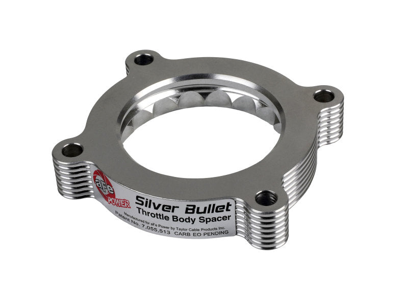 aFe 46-33016 11-14 Ford Mustang/ 11-14 Ford F-150 V6 3.7L Silver Bullet Throttle Body Spacer - Silver