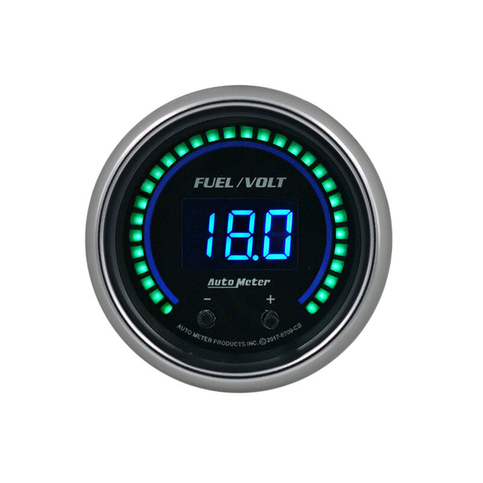 AutoMeter 6709-CB Autometer 52.4mm Black Switchable 0-100 Fuel Level / 8-18V Voltmeter Cobalt Elite Digital Gauge