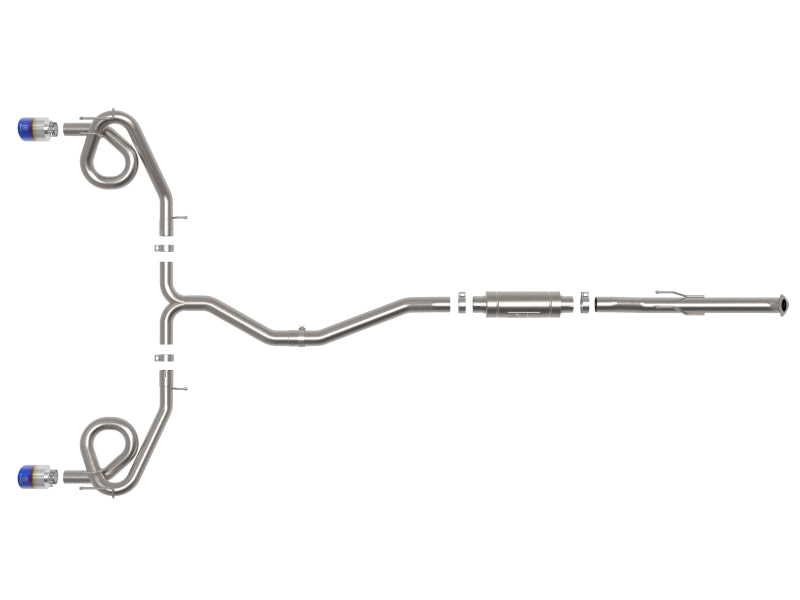 aFe 49-36630-L POWER Takeda 22-23 Honda Civic Si I4-1.5L (t) 2.5in to 3in 304 SS CB Exhaust - Blue Flame Tips