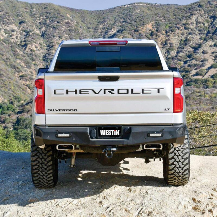 Westin 58-421215 19-20 Chevy Silverado 1500 Pro-Series Rear Bumper - Textured Black