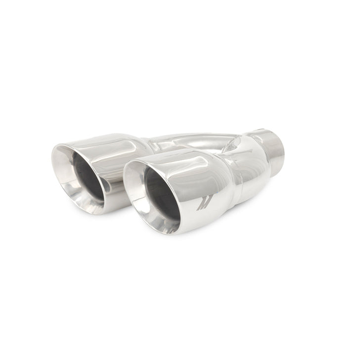 Mishimoto MMEXH-TIP-QY25P Universal Steel Muffler Tip 2.5in Inlet Dual Y Polished