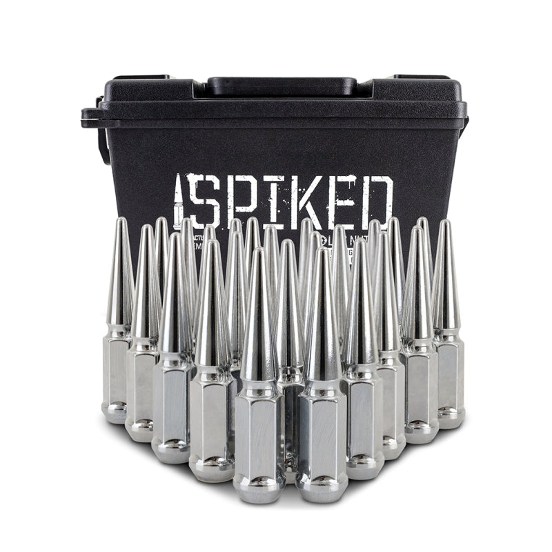 Mishimoto MMLG-SP1215-24CH Steel Spiked Lug Nuts M12 x 1.5 24pc Set Chrome